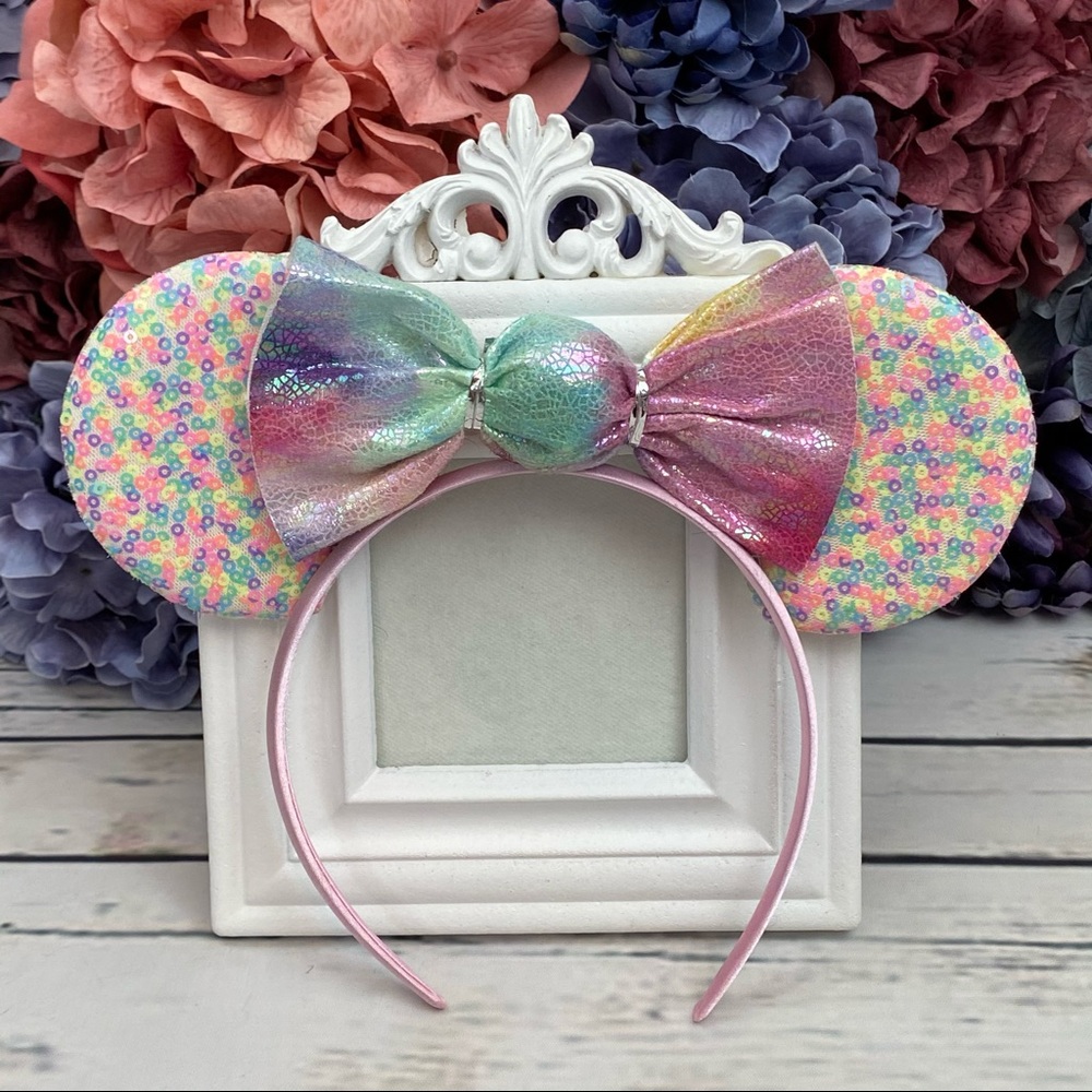 Minnie Mouse Confetti Sequin Headband & Candy Bow - Picture 2 of 13
